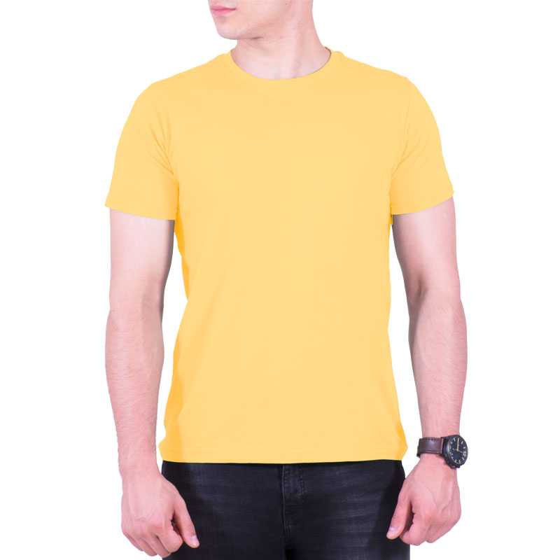 تیشرت آستین کوتاه سوپر نخ پنبه مردانه و زنانه رنگ زرد لیمویی